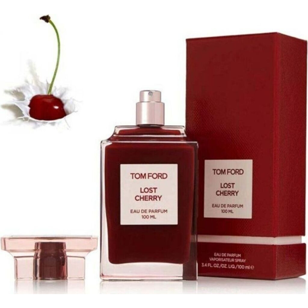 Tom Ford Lost Cherry perfume bottle and packaging with cherry and flower decoration. | pharmaelegance