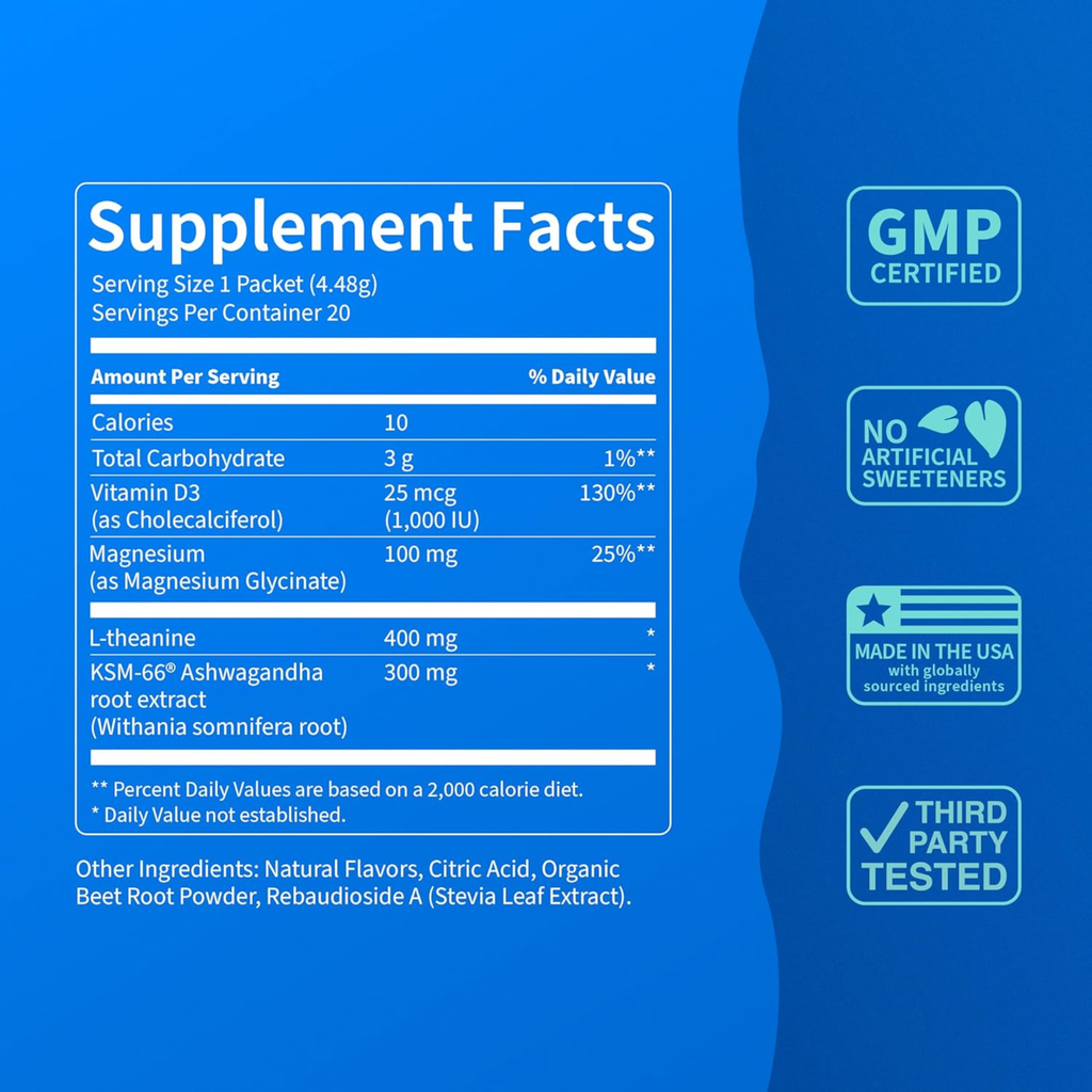 Supplement facts label with certification logos| pharmaelegance