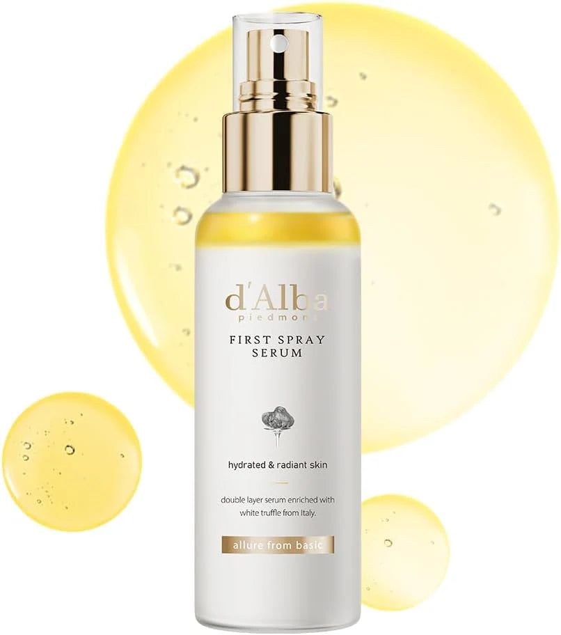 d'Alba Italian White Truffle First Spray Serum 100ml | Vegan Hydrating Glow Mist | Non-Comedogenic Face Moisturizer & Radiance Serum | Korean Skincare for All Skin Types