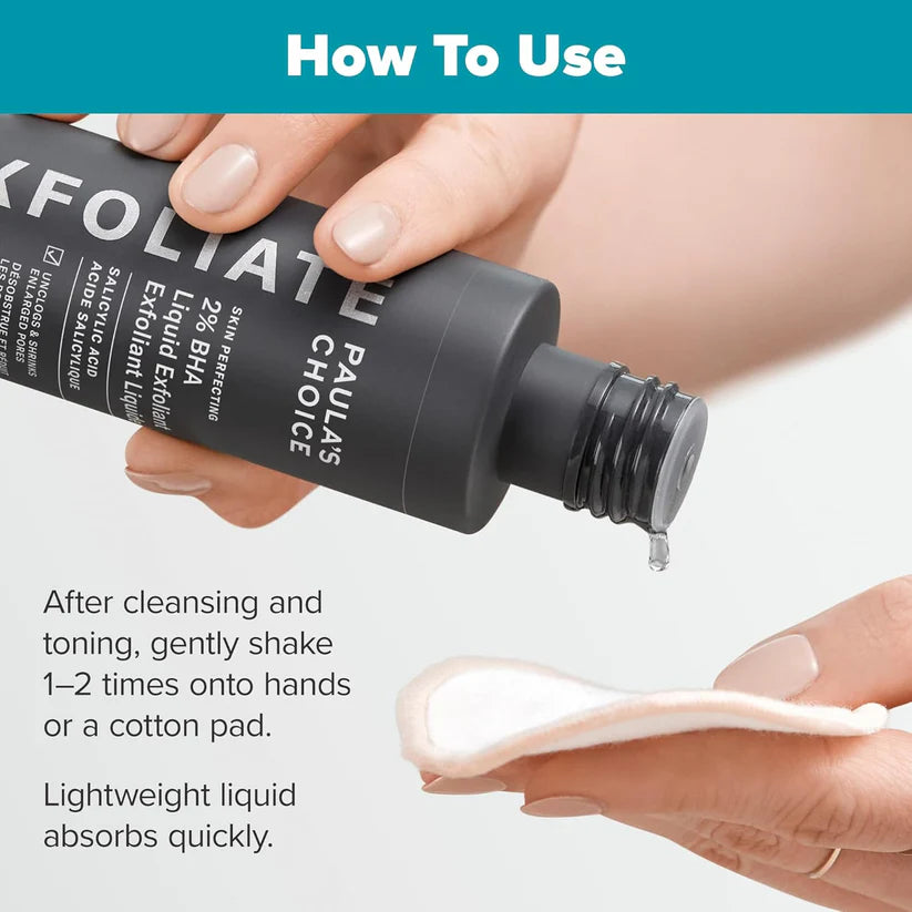 Paula's Choice 2% BHA Liquid Exfoliant with Salicylic Acid – Pore Minimizer & Blackhead Remover for Clear, Glowing Skin