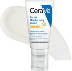 CeraVe facial moisturizing lotion with SPF 50 on a white background