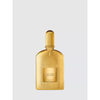 Gold perfume bottle with 'Tom Ford' branding on a light gray background