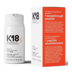 K18 biomimetic hairscience leave-in molecular repair hair mask with packaging on a white background