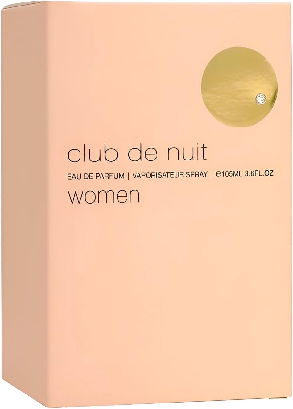 Perfume box for women named 'club de nuit' on a light pink background