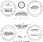 Promotional text for Armaf Sterling Parfums with decorative elements and branding.